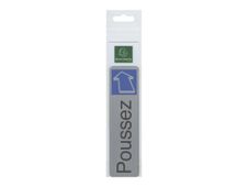 Exacompta - Pictogramme - Poussez - 44 x 165 mm - aluminium brossé