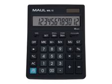 Calculatrice de bureau Maul MXL 12 - 12 chiffres - panneau solaire et pile - noir
