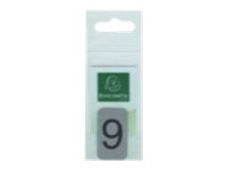Exacompta - Plaque adhésive chiffre 9 - 25 x 44 mm - aluminium brossé