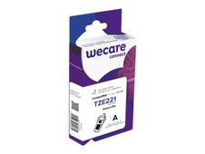 Wecare ruban d'étiquette compatible Brother TZE221 - 1 rouleau (0,9 cm x 8 m) - fond blanc écriture noire