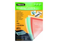Fellowes - 100 couvertures à reliure A4 (21 x 29,7 cm) - plastique 150 microns - transparent