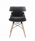 Chaise TESS - pieds bois et acier noir - noir