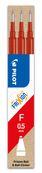 Pilot Frixion Ball - 3 Recharges pour rollers effaçables - 0,5 mm - rouge