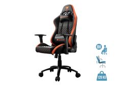 Fauteuil gamer ARMOR PRO - accoudoirs réglables - noir et orange