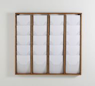 Promocome - Présentoir de journaux mural - 4 x 5 compartiments A4 - bois foncé
