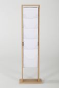 Promocome - Présentoir de journaux de sol - 1 x 5 compartiments A4 - bois foncé