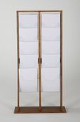 Promocome - Présentoir de journaux de sol - 2 x 5 compartiments A4 - bois foncé