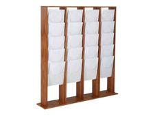 Promocome - Présentoir sol pour journaux - format 4 x 5A4 - bois foncé