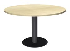 Table de réunion ronde - diam 100 cm - pieds tulipe anthracite - plateau imitation érable