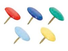 Sign - 100 Punaises à tête capsulée - 9 mm - 5 couleurs assorties