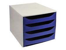 Exacompta Ecobox - Module de classement 5 tiroirs - gris/bleu nuit