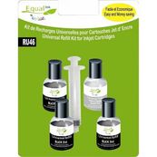 Recharge universelle RU46 - pack de 4 - noir - réservoir d'encre