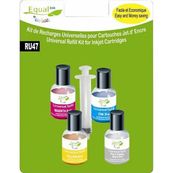 Recharge universelle RU47 - pack de 4 - couleur - réservoir d'encre