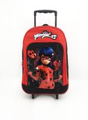 Sac à dos à roulettes Miraculous - 2 compartiments - noir et rouge - Bagtrotter