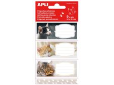 Apli Chats - 9 Étiquettes scolaires - 36 x 81 mm