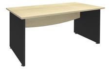 Bureau droit DUAL - L140 - Pieds Anthracite - plateau imitation Erable