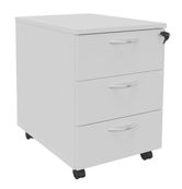 Caisson mobile IDRA/DUAL - L43 x H56 x P60 cm - 3 Tiroirs - blanc perle