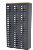 Meuble de rangement - 3 colonnes et 60 tiroirs - H169,5 x L87 x P33,5 cm - anthracite