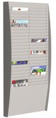 Présentoir mural - 50 cases verticales pour document format A4 - gris