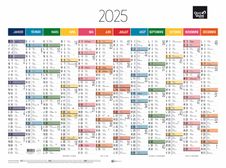 Quo Vadis Arc en Ciel - Calendrier 12 mois par face - 55 x 40,5 cm