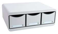 Exacompta Toolbox Maxi - Module de classement à l'italienne 3 tiroirs - gris lumière