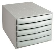 Exacompta The Box - Module de classement fermé 5 tiroirs - gris lumière