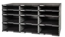 Exacompta Modulodoc - 12 Cases vides (6 normales + 6 jumbo) - noir/gris souris