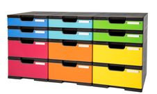 Exacompta Modulodoc - 12 Cases vides (6 normales + 6 jumbo) - noir/arlequin
