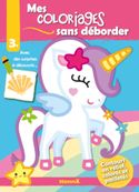 Mes coloriages sans déborder : licorne fond bleu