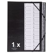 Exacompta Ordonator - Trieur alphabétique à élastique 26 positions - noir