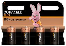 DURACELL 100% Plus - 4 piles alcalines - C LR14