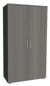 Armoire haute EXPRIM/LOFTER/LEVEL - H180 x L80 x P47 - 2 portes - Corps Anthracite - Dessus et portes imitation Chêne gris
