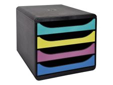 Exacompta BigBox - Module de classement 4 tiroirs - noir/forever young