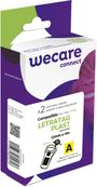 WECARE - lot de 2 Rubans d'étiquettes auto-adhésives pour DYMO LETRATAG PLAST - S0721620 -  rouleau (12 mm x 4 m) - fond jaune écriture noire