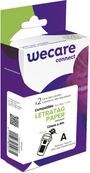 WECARE - lot de 2 Rubans d'étiquettes auto-adhésives pour DYMO LETRATAG PAPER -  rouleau (12 mm x 4 m) - fond blanc écriture noire