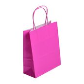 50 Sacs cadeau kraft - poignées torsadées - 35 cm x 14 cm x 40 cm - rose