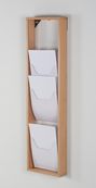 Promocome - Présentoir de journaux mural - 1 x 5 compartiments A4 - bois naturel