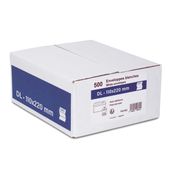GPV - 500 Enveloppes DL 110 x 220 mm - 80 gr - sans fenêtre - blanc - bande adhésive