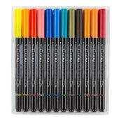 Lyra Aqua Brush Duo - 24 Feutres à pointe en fibre double pointe - couleurs assorties