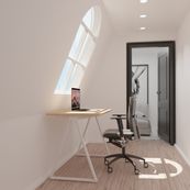 EasyHome - Bureau télétravail LV9 110 cm - hêtre - pieds blancs