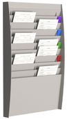 Présentoir mural - 20 cases verticales pour document format A4 - gris