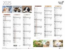 Quo Vadis - Calendrier Fantaisie 6 mois par face - 43 x 33,5 cm - animaux