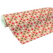 Kiub - Papier cadeau - 70 cm x 2 m - pois doré