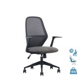 Fauteuil de bureau TIME - accoudoirs fixes noir - gris foncé