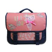 Cartable Lililou 38 cm - 2 compartiments - rose - Bagtrotter