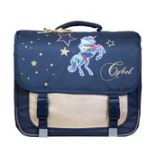 Cartable Cybel 38 cm - 2 compartiments - bleu marine et doré - Bagtrotter
