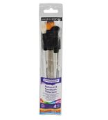 Daler-Rowney Graduate - Pack de 4 pinceaux naturels et synthétiques - rond, rondelle plate, oval wash, serpillière ronde - taille : 1, 1/2, 3/4