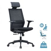 Fauteuil de bureau MAXIM - accoudoirs réglables - Appuie tête - noir