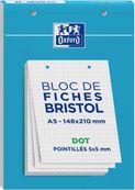 Oxford - Pack de 30 Fiches Bristol - A5 - pointillés - perforées - blanc