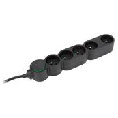 zenitech - Multiprise 5 prises avec interrupteur - noir - 1,5m